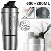 Metal Protein Shaker Stainless Steel Protein Bottle Sports Shaker Cup Leak-Proof