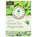 Traditional Medicinals Teas Organic Green Tea - Peppermint 16 Bag