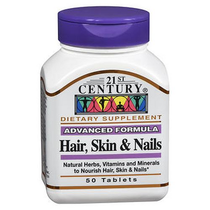 Hair  Skin and Nails 50 Tabs by 21st Century