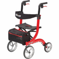 4 Wheel Rollator drive Nitro Red Adjustable Height Aluminum Frame Red 1 Each by Drive Medical