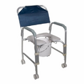 Commode / Shower Chair drive Fixed Arm Aluminum Frame 21 Inch Height 1 Each by Drive Medical