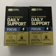 2x Optimum Nutrition Gold Standard Daily Support Focus 60 Caps Bbe 01/2024 UK