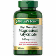 Nature's Bounty Magnesium Glycinate 240 mg 180 Capsules Exp8/25+