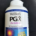 2X Natural Factors, WellBetX PGX, Plus Mulberry, 180 Vegetarian Capsules Exp9/24