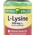 Spring Valley L-Lysine 500MG Dietary Supplement - 250 Tablets -  New Exp 08/26