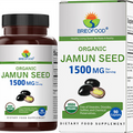 Brieofood Organic Jamun Seed 1500Mg, 45 Servings, Vegetarian, Gluten Free, 90 V