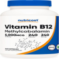 Nutricost Vitamin B12 (Methylcobalamin) 5000Mcg, 240 Capsules - Vegetarian Caps,