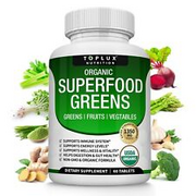 Organic Super Greens Capsules Superfood Fruit Veggie Supplement - 28 Powerful...