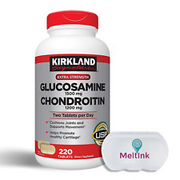 Kirkland Signature Glucosamine 1500mg & Chondroitin 1200mg + MeltInk Pill Box