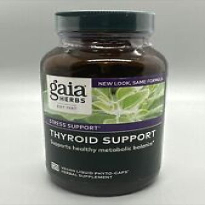 Gaia Herbs Thyroid Support Stress Support 120 Vegan Liquid PhytoCaps BB:06/2026