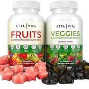 Etta Vita Fruits and Veggies Superfood Gummies - 2 Bottles (120 Gummies)