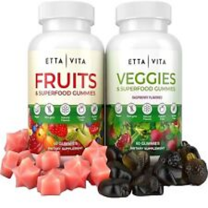 Etta Vita Fruits and Veggies Superfood Gummies - 2 Bottles (120 Gummies)