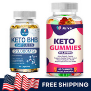 Keto ACV Gummies+Keto BHB Capsules For Weight Loss Fat Burner Boost Energy USA