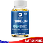 Probiotics 100 Billion CFU Potency Digestive Enzymes Immune Health 120 Capsules