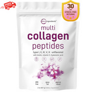 Multi Collagen Protein Powder, 2 Pounds – Type I,II,III,V,X with Biotin...