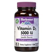 Bluebonnet Vitamin D3 125 Mcg (5000 IU) 120 Veg Capsules