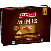 Larabar Peanut Butter Chocolate Chip Mini Bars, Gluten Free Vegan, 20 Ct