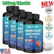 Magnesium Glycinate 500mg/240 Capsules For Improved Sleep Stress Anxiety Relief