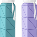 SPECIAL MADE 2 pack Collapsible Water Bottles Light Purple+Blackish Green