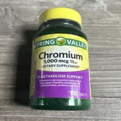 Spring Valley Chromium  1,000 mcg  100 Tablets -  Metabolism Supports  Exp 04/25