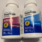 2 Asst.-Preservision AREDS Eye Vitamin & Mineral Supplement 120 Gels & Tabs Read