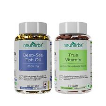 Neuherbs Daily Vitamin Supplement Combo-Multivitamin vitamin c+ Omega-3 Fish Oil
