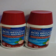 (2)Complete Acid Reducer Plus Antacid Cool Mint 50 Chewable Tablets 6/24 & 8/24