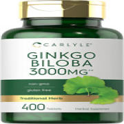 Carlyle Ginkgo Biloba 3000mg | 400 Tablets | Non-GMO, Gluten Free
