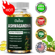 Organic Ashwagandha Capsules 2000 Mg Supplement with Black Pepper Root Powder