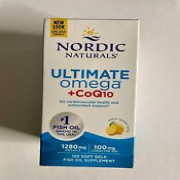 Nordic Naturals Ultimate Omega +CoQ10 1280mg, 120 ct, NEW FREE SHIP 5/25
