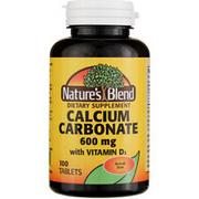 3 Pack Nature's Blend Calcium Carbonate + Vitamin D3 Tablets, 600 mg, 100 Ct