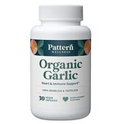 Pattern Wellness Odorless Organic Garlic - 1000mg - Healthy Immune, Circulato...