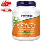 NOW FOODS Milk Thistle Extract, Double Strength 300 mg - 200 Veg Capsules