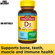 Nature Made Extra Strength Vitamin D3 5000 IU (125 mcg), 180 Day Supply