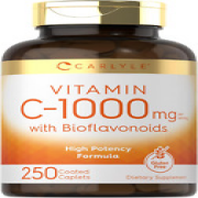 Carlyle Vitamin C 1000Mg with Bioflavonoids | 250 Caplets | with Rose HIPS | Veg