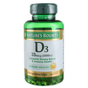 3 Pack Nature's Bounty Immune Health D3 vitamins softgels, 25 mcg, 250 Ct