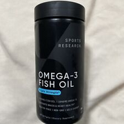 Sports Research Omega-3 Fish Oil Triple Strength 1250mg LARGER 180 Softgels