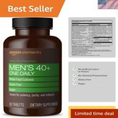 Vegan Men's 40+ Multivitamin with 21 Vitamins & Minerals - 2 Month Supply