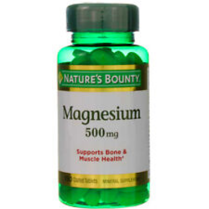 2 Pack Nature's Bounty Magnesium Coated Tablets, 500 mg, 100 Ct