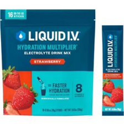 Liquid I.V. Hydration Multiplier Strawberry Electrolyte Drink Mix 16 Sticks