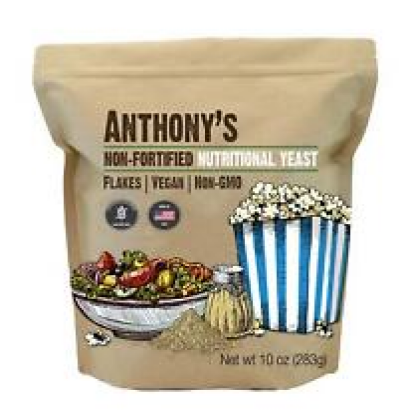 Anthony's Premium Nutritional Yeast Flakes 10 oz Non Fortified Batch Tested G...
