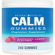 Natural Vitality Calm Gummies Magnesium Supplement Raspberry-Lemon 240 Gummies