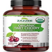 Zazzee USDA Organic Tart Cherry 101 Extract 3000 mg Strength 120 Vegan Capsul...