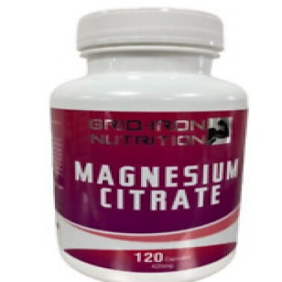 Gridiron Nutrition Magnesium Citrate 420mg 120Caps Nervous System Maintain Heart