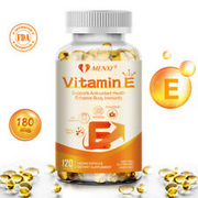 Vitamin E Oil 120 Softgels | Vit E Capsules for Hair Skin Nail Face Health Vegan
