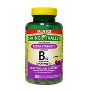 Spring Valley Extra Strength Vitamin B12 Fast Dissolve Tablets, 300 Ct US