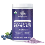 GoldenSource Proteins, Blueberry, Plant Based Protein Powder, Protein Mix, Protein Powder with 22 Vitamins & Minerals, 15g of Protein, & Complete Amino Acid Profile, Vegan Protein Powder