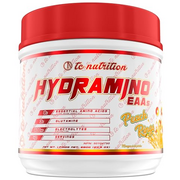 Hydramino EAA + BCAA Powder - 40 Servings - Essential Amino Acids Supplement & Electrolyte Powder for Recovery, Strength, & Hydration, 7g BCAAs, 8g EAAs, 600mg Electrolytes, More (Vegan, Peach Rings)