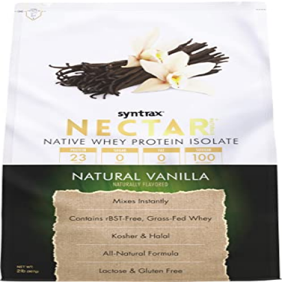 Syntrax Nutrition Nectar Naturals, 100% Whey Isolate Protein Powder, Rich Vanilla Flavor, Natural Vanilla, 2 lbs