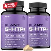Nootrix Organic Plant 5-HTP+Cofactor Vitamin B6, Lions's Mane, Apigenin, L-Theanine, and Ashwagandha - Brain Supplement for Cognitive Health and Composure - 2 Pack of 120 Veggie Capsules